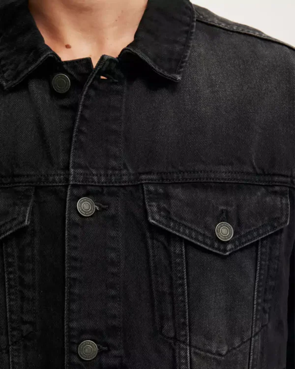 Mens black denim jacket