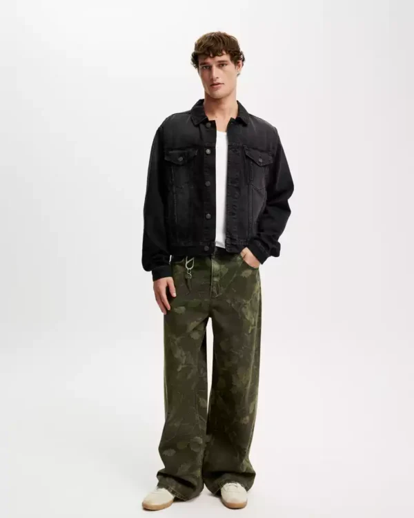 Mens black denim jacket