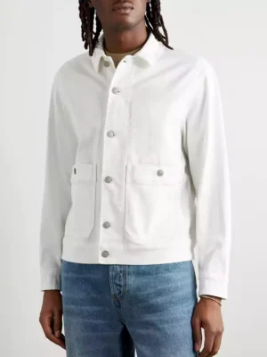 Mens white denim jean jacket