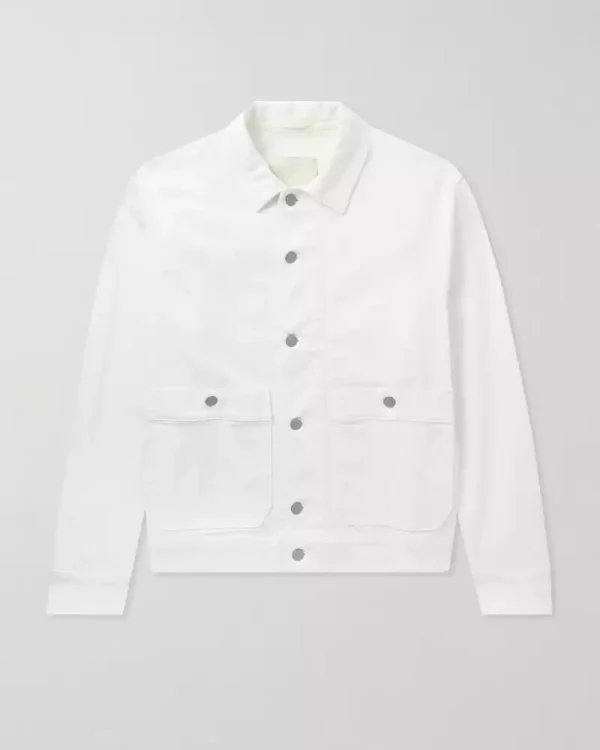 Mens white denim jean jacket