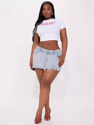 Micro denim skirt