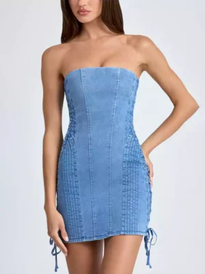 Off the shoulder denim dress