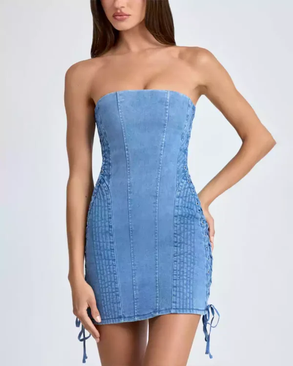 Off the shoulder denim dress