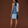 Patchwork denim dress