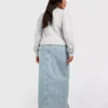 Plus size denim maxi skirt