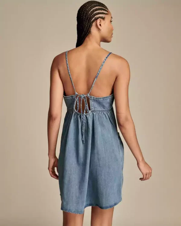 Spaghetti strap denim dress