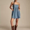 Spaghetti strap denim dress