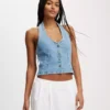 Women denim vest