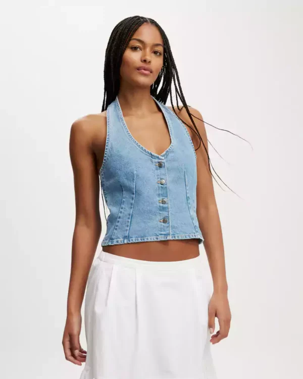 Women denim vest