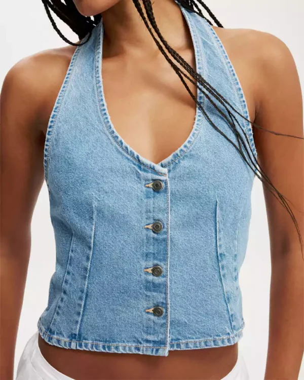 Women denim vest