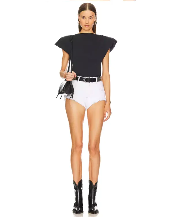 Womens white denim shorts