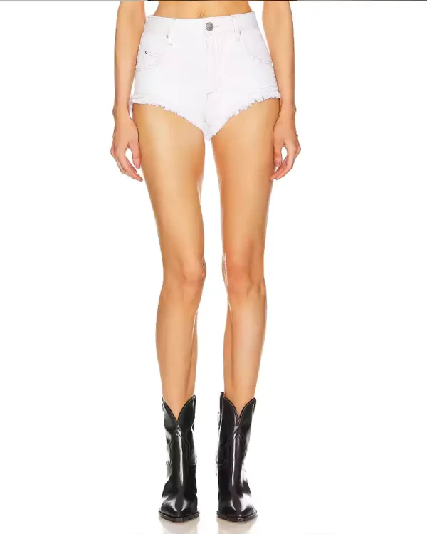 Womens white denim shorts