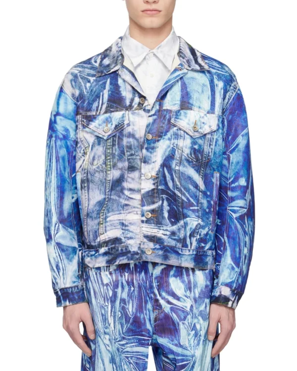 Printed Denim Clothing Doublet Indigo Mirage Printed Denim Jacket