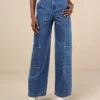 womens cargo denim pants