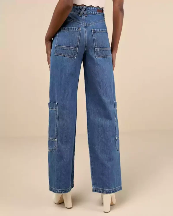 womens cargo denim pants