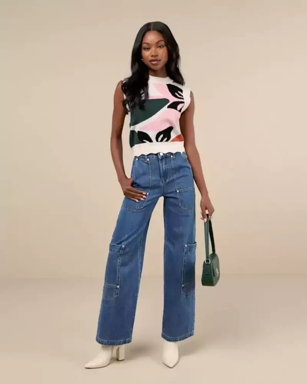 womens cargo denim pants