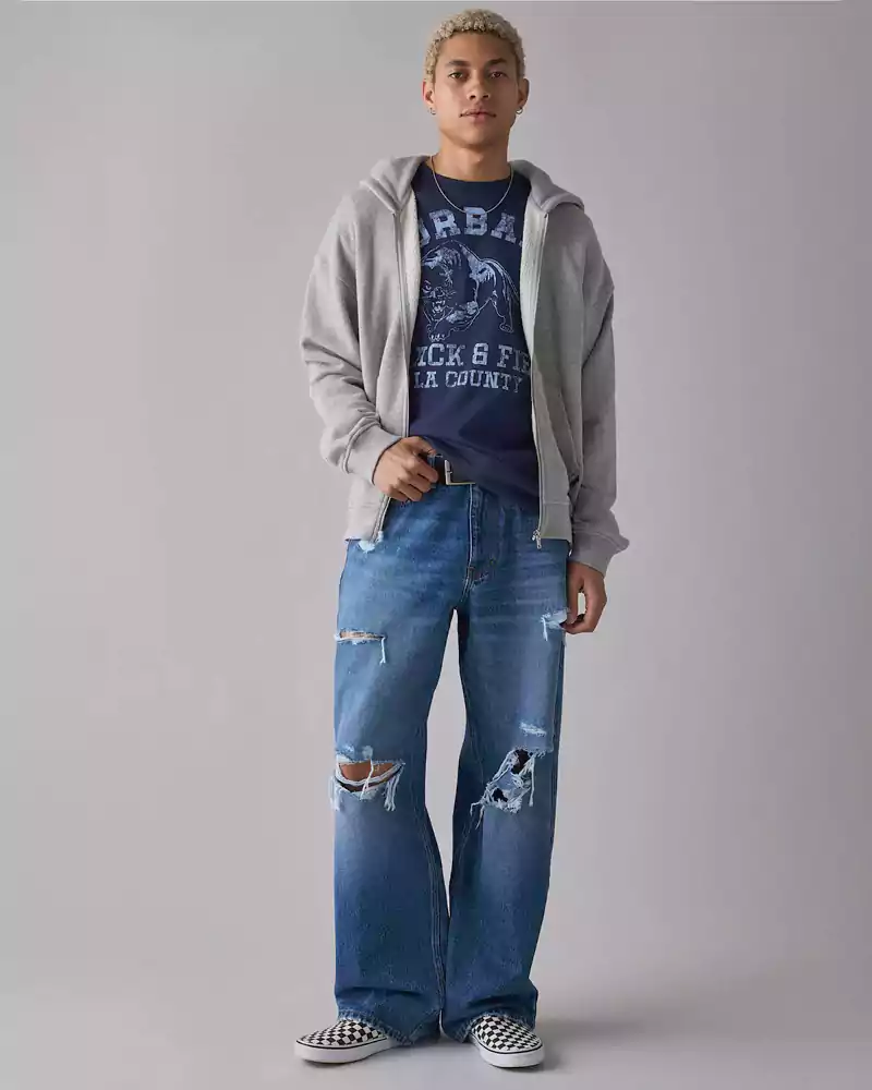 Baggy fit denim jeans