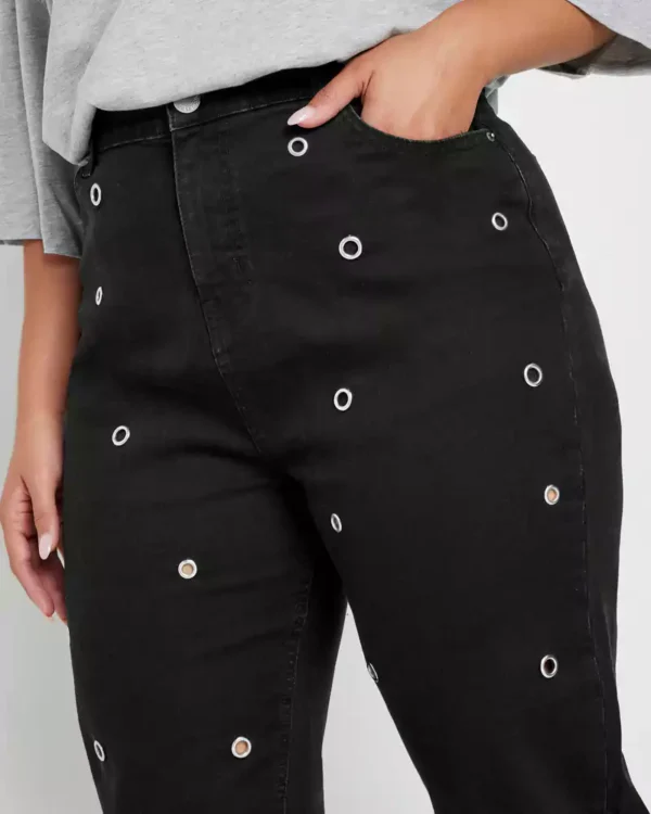 Black denim mom jeans