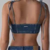 Blue denim bralette