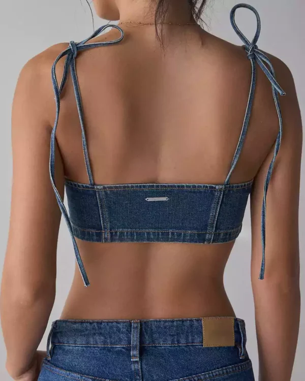 Blue denim bralette