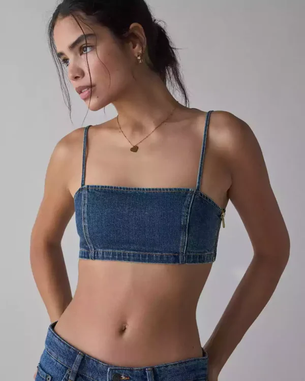 Blue denim bralette