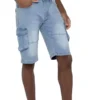 Blue denim cargo shorts