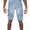 Blue denim cargo shorts