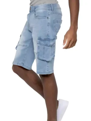 Blue denim cargo shorts Blue denim cargo shorts