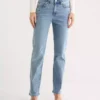 Blue denim straight leg jeans