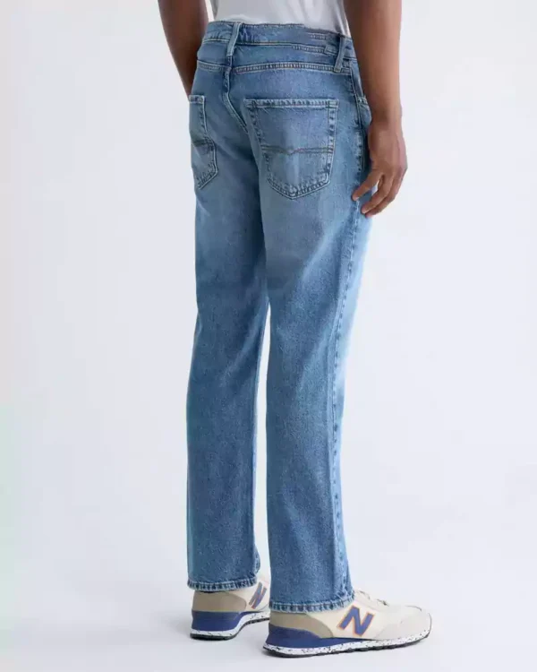 Blue denim straight leg jeans