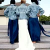 Bridal denim jacket with pearls
