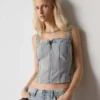 Bustier denim top