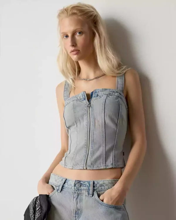 Bustier denim top