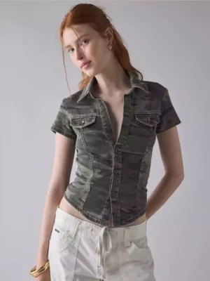 Camo denim shirt