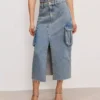 Cargo skirt long denim