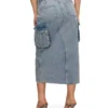 Cargo skirt long denim