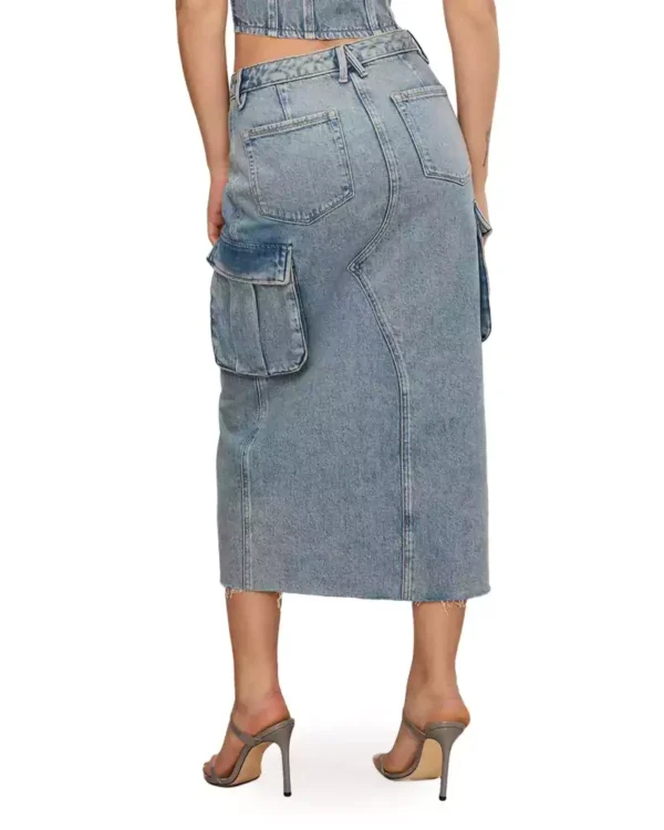 Cargo skirt long denim