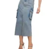 Cargo skirt long denim