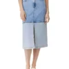 Colorblock denim skirt