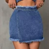 Dark denim jean skirt