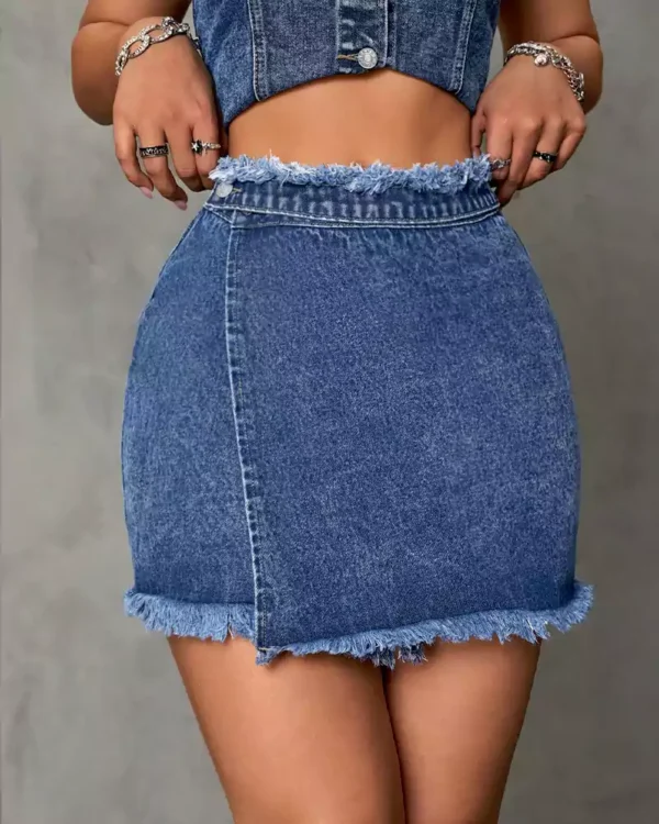 Dark denim jean skirt