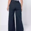 Dark denim wide leg jeans women