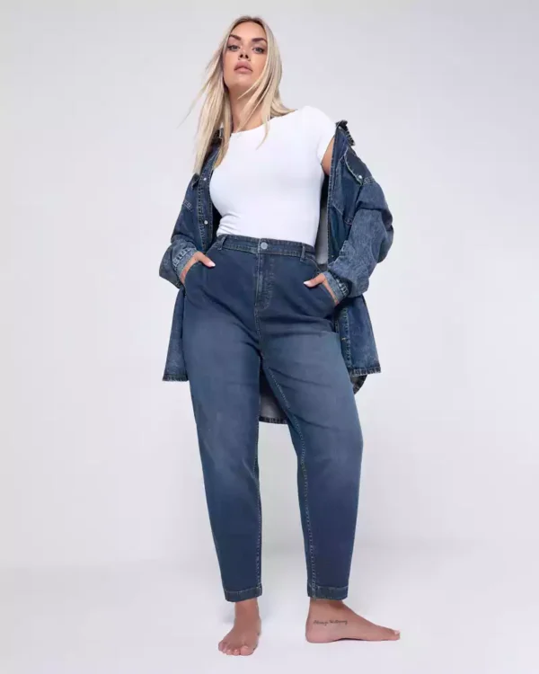 Denim barrel jeans
