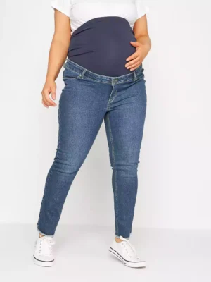 Denim straight leg jeans for women