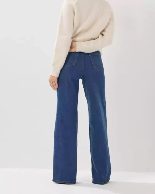 Denim blue wide leg jeans