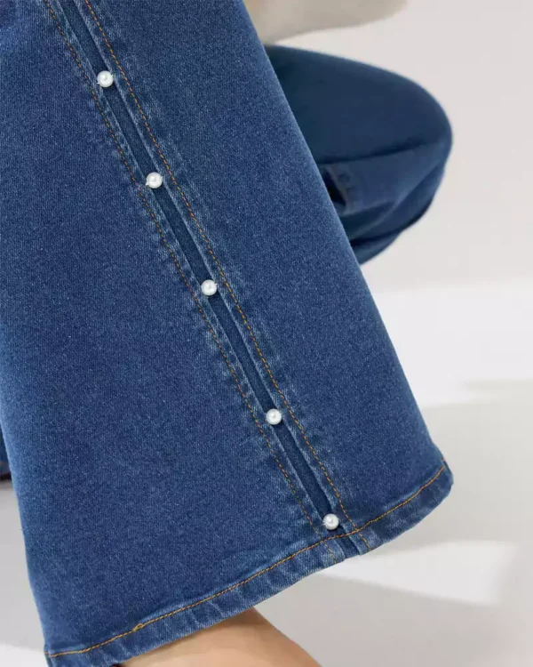 Denim blue wide leg jeans