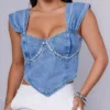 Denim bralette top