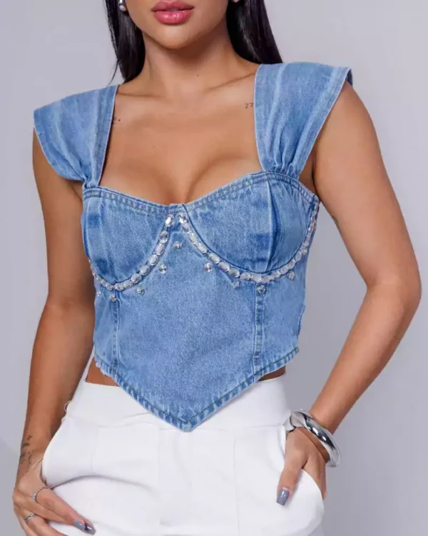 Denim bralette top