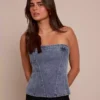 Denim corset top outfit