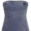Denim corset top outfit